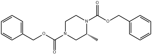 1,4-Piperazinedicarboxylic acid, 2-methyl-, 1,4-bis(phenylmethyl) ester, (2R)- Structure