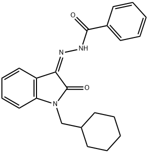 Benzoic acid, (2Z)-2-[1-(cyclohexylmethyl)-1,2-dihydro-2-oxo-3H-indol-3-ylidene]hydrazide 구조식 이미지