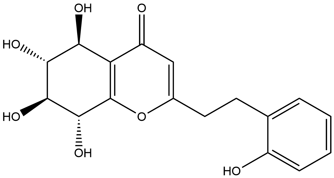 4H-1-Benzopyran-4-one, 5,6,7,8-tetrahydro-5,6,7,8-tetrahydroxy-2-[2-(2-hydroxyphenyl)ethyl]-, [5S-(5α,6β,7α,8β)]- (9CI) Structure