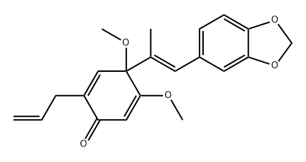 2,5-Cyclohexadien-1-one, 4-[(1E)-2-(1,3-benzodioxol-5-yl)-1-methylethenyl]-4,5-dimethoxy-2-(2-propen-1-yl)- Structure