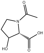 (2S)-1-Acetyl-3-hydroxypyrrolidine-2-carboxylic acid Structure