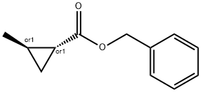 Cyclopropanecarboxylic acid, 2-methyl-, phenylmethyl ester, (1R,2R)-rel- Structure
