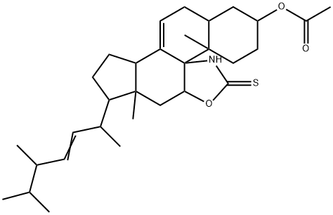 옥사졸-2-티온[4,5-o]에르고스트-7,22-디엔-3-올,아세테이트(에스테르) 구조식 이미지