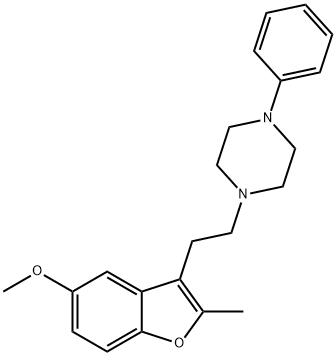 Piperazine, 1-[2-(5-methoxy-2-methyl-3-benzofuranyl)ethyl]-4-phenyl- Structure