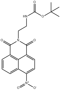 Carbamic acid, N-[2-(6-nitro-1,3-dioxo-1H-benz[de]isoquinolin-2(3H)-yl)ethyl]-, 1,1-dimethylethyl ester 구조식 이미지