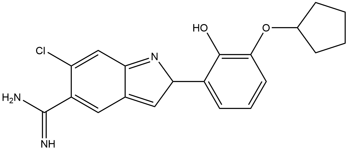 6-Chloro-2-[3-(cyclopentyloxy)-2-hydroxyphenyl]-2H-indole-5-carboximidamide Structure