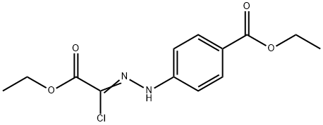 Benzoic acid, 4-[2-(1-chloro-2-ethoxy-2-oxoethylidene)hydrazinyl]-, ethyl ester Structure