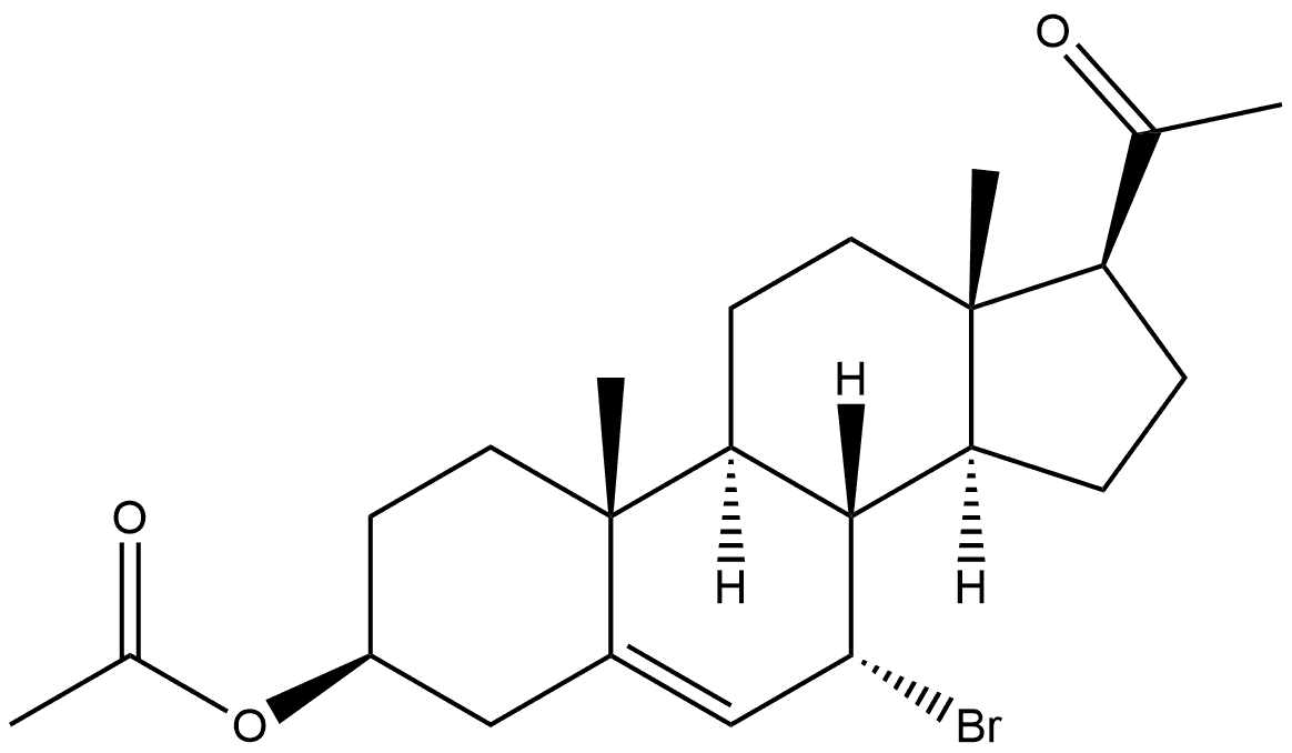 Pregn-5-en-20-one, 3-(acetyloxy)-7-bromo-, (3β,7α)- 구조식 이미지