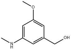 Benzenemethanol, 3-methoxy-5-(methylamino)- Structure