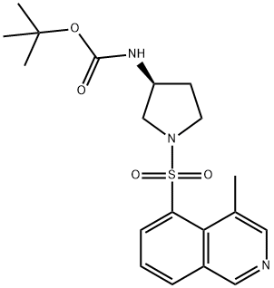 Carbamic acid, N-[(3S)-1-[(4-methyl-5-isoquinolinyl)sulfonyl]-3-pyrrolidinyl]-, 1,1-dimethylethyl ester Structure