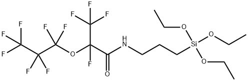 Propanamide, 2,3,3,3-tetrafluoro-2-(1,1,2,2,3,3,3-heptafluoropropoxy)-N-[3-(triethoxysilyl)propyl]- Structure