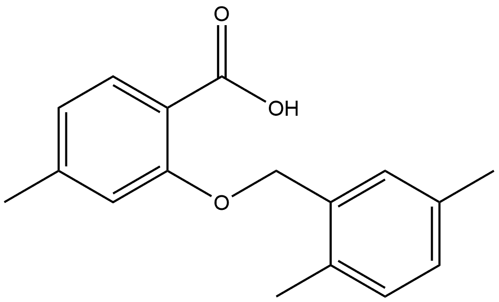 2-[(2,5-Dimethylphenyl)methoxy]-4-methylbenzoic acid Structure