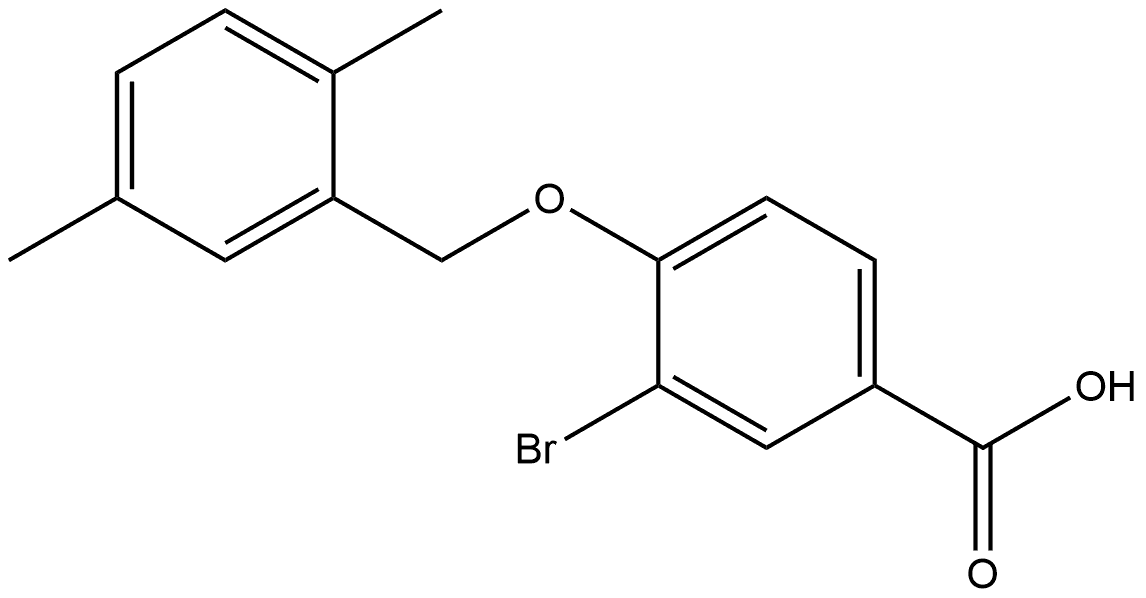 3-Bromo-4-[(2,5-dimethylphenyl)methoxy]benzoic acid Structure