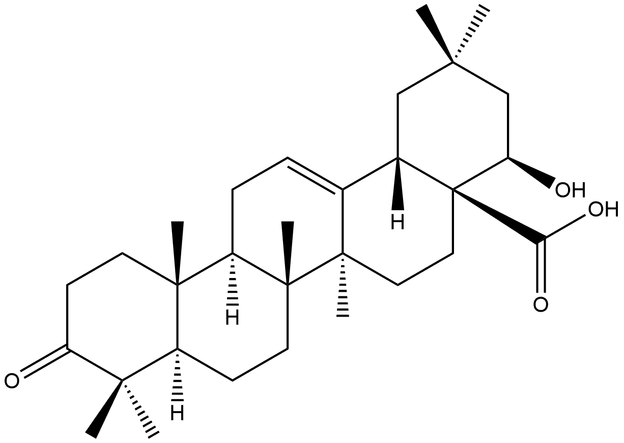 Olean-12-en-28-oic acid, 22-hydroxy-3-oxo-, (22β)- Structure