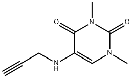 2,4(1H,3H)-Pyrimidinedione, 1,3-dimethyl-5-(2-propyn-1-ylamino)- 구조식 이미지