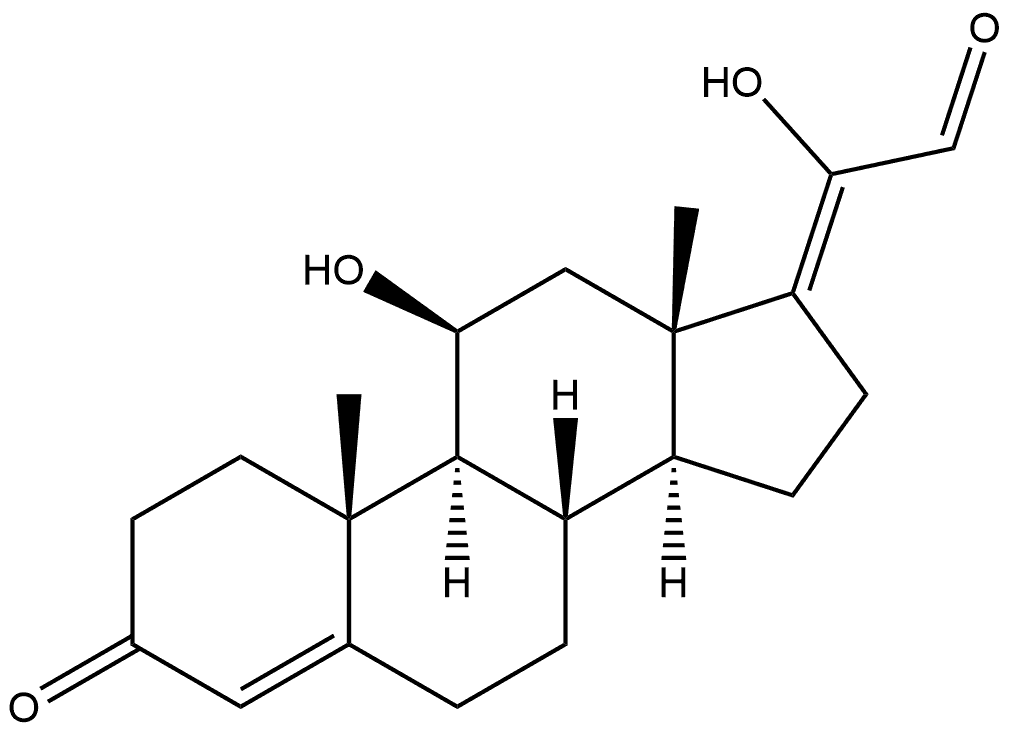 (11β,17Z)-11,20-Dihydroxy-3-oxo-pregna-4,17(20)-dien-21-al Structure