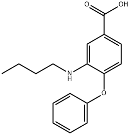 Benzoic acid, 3-(butylamino)-4-phenoxy- Structure