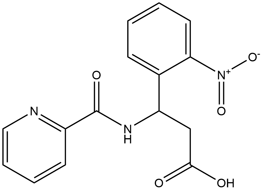 Benzenepropanoic acid, 2-nitro-β-[(2-pyridinylcarbonyl)amino]- 구조식 이미지