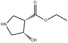 3-Pyrrolidinecarboxylic acid, 4-hydroxy-, ethyl ester, (3S,4S)- 구조식 이미지