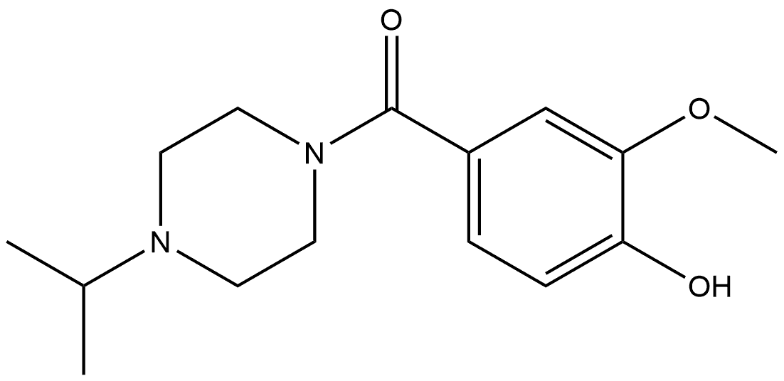 (4-Hydroxy-3-methoxyphenyl)[4-(1-methylethyl)-1-piperazinyl]methanone Structure