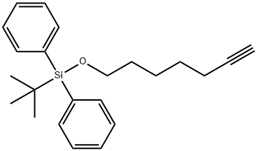 Benzene, 1,1'-[(1,1-dimethylethyl)(6-heptyn-1-yloxy)silylene]bis- 구조식 이미지