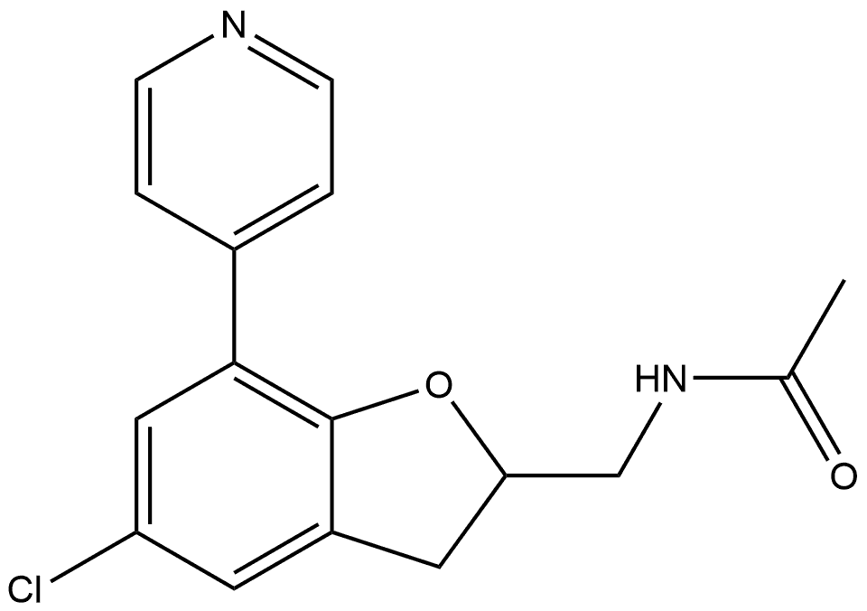 N-[[5-Chloro-2,3-dihydro-7-(4-pyridinyl)-2-benzofuranyl]methyl]acetamide Structure