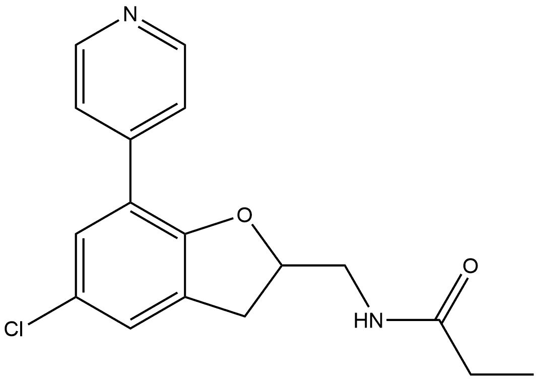 N-[[5-Chloro-2,3-dihydro-7-(4-pyridinyl)-2-benzofuranyl]methyl]propanamide Structure