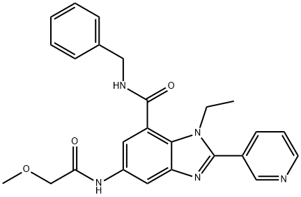 1H-Benzimidazole-7-carboxamide, 1-ethyl-5-[(2-methoxyacetyl)amino]-N-(phenylmethyl)-2-(3-pyridinyl)- 구조식 이미지