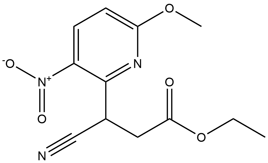 2-Pyridinepropanoic acid, β-cyano-6-methoxy-3-nitro-, ethyl ester Structure