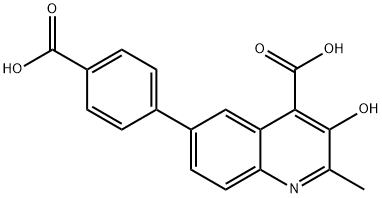 6-(4-Carboxyphenyl)-3-hydroxy-2-methylquinoline-4-carboxylic acid Structure
