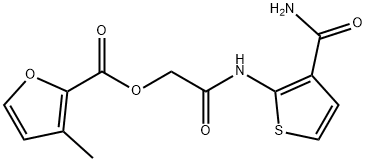 (3-carbamoylthiophen-2-yl)carbamoyl]methyl 3-methylfuran-2-carboxylate 구조식 이미지