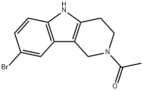 Ethanone, 1-(8-bromo-1,3,4,5-tetrahydro-2H-pyrido[4,3-b]indol-2-yl)- Structure