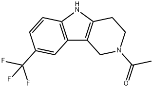 Ethanone, 1-[1,3,4,5-tetrahydro-8-(trifluoromethyl)-2H-pyrido[4,3-b]indol-2-yl]- Structure