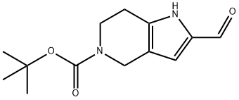 5H-Pyrrolo[3,2-c]pyridine-5-carboxylic acid, 2-formyl-1,4,6,7-tetrahydro-, 1,1-dimethylethyl ester 구조식 이미지