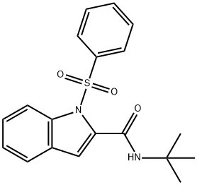 N-(tert-Butyl)-1-(phenylsulfonyl)-1H-indole-2-carboxamide 구조식 이미지