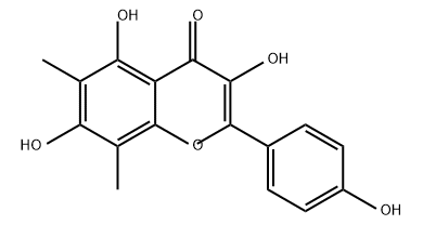 4H-1-Benzopyran-4-one, 3,5,7-trihydroxy-2-(4-hydroxyphenyl)-6,8-dimethyl- Structure