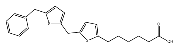 2-Thiophenehexanoic acid, 5-[[5-(phenylmethyl)-2-thienyl]methyl]- 구조식 이미지