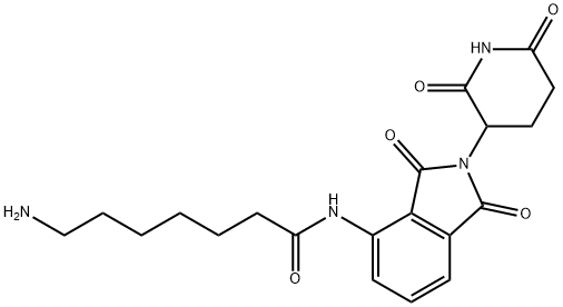 Heptanamide, 7-amino-N-[2-(2,6-dioxo-3-piperidinyl)-2,3-dihydro-1,3-dioxo-1H-isoindol-4-yl]- Structure