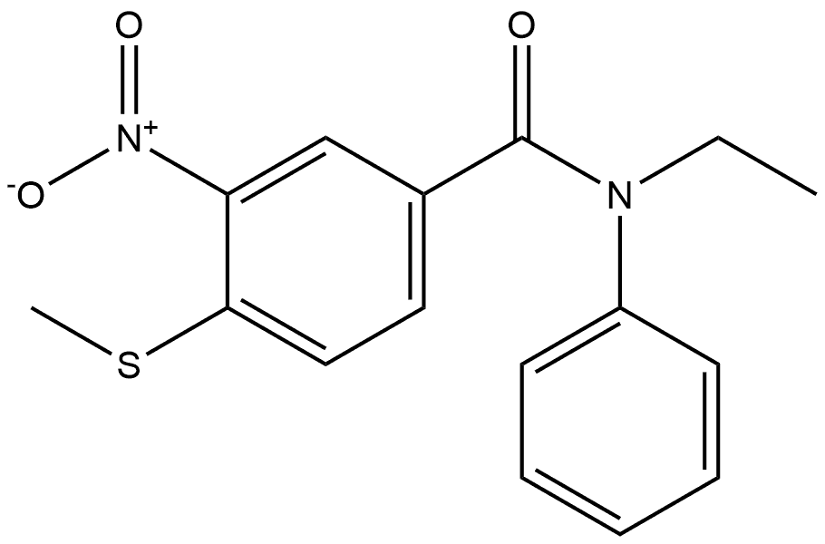 N-ethyl-4-(methylthio)-3-nitro-N-phenylbenzamide Structure