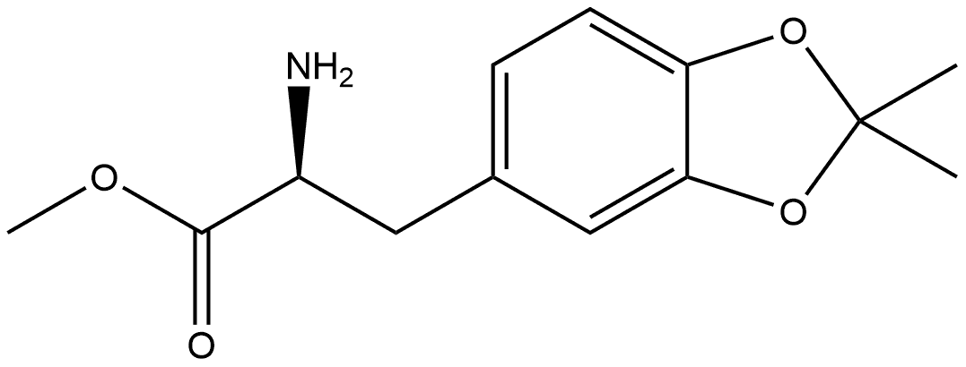 1,3-Benzodioxole-5-propanoic acid, α-amino-2,2-dimethyl-, methyl ester, (αS)- 구조식 이미지