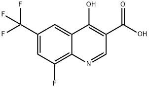 8-Fluoro-4-hydroxy-6-(trifluoromethyl)quinoline-3-carboxylic acid 구조식 이미지