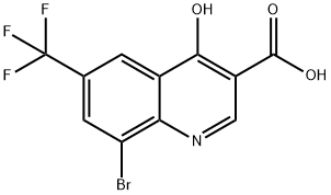 8-Bromo-4-hydroxy-6-(trifluoromethyl)quinoline-3-carboxylic acid Structure