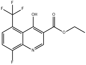 Ethyl 8-fluoro-4-hydroxy-5-(trifluoromethyl)quinoline-3-carboxylate 구조식 이미지