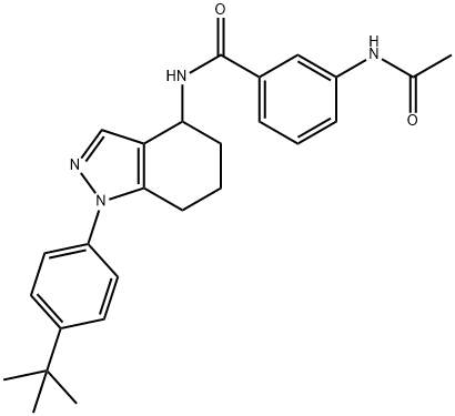 N-[1-(4-tert-butylphenyl)-4,5,6,7-tetrahydro-1H-ind
azol-4-yl]-3-acetamidobenzamide Structure