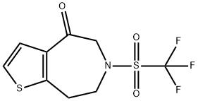 4H-Thieno[2,3-d]azepin-4-one, 5,6,7,8-tetrahydro-6-[(trifluoromethyl)sulfonyl]- 구조식 이미지