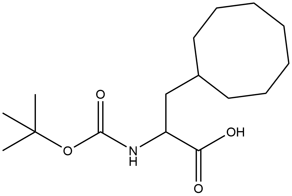 Cyclooctanepropanoic acid, α-[[(1,1-dimethylethoxy)carbonyl]amino]- 구조식 이미지