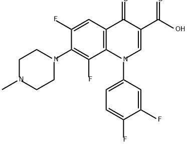 3-Quinolinecarboxylic acid, 1-(3,4-difluorophenyl)-6,8-difluoro-1,4-dihydro-7-(4-methyl-1-piperazinyl)-4-oxo- Structure