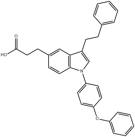 1H-Indole-5-propanoic acid, 1-(4-phenoxyphenyl)-3-(2-phenylethyl)- 구조식 이미지