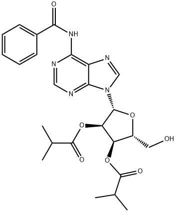 Adenosine, N-benzoyl-, 2',3'-bis(2-methylpropanoate) Structure