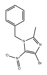 1H-Imidazole, 4-bromo-2-methyl-5-nitro-1-(phenylmethyl)- 구조식 이미지